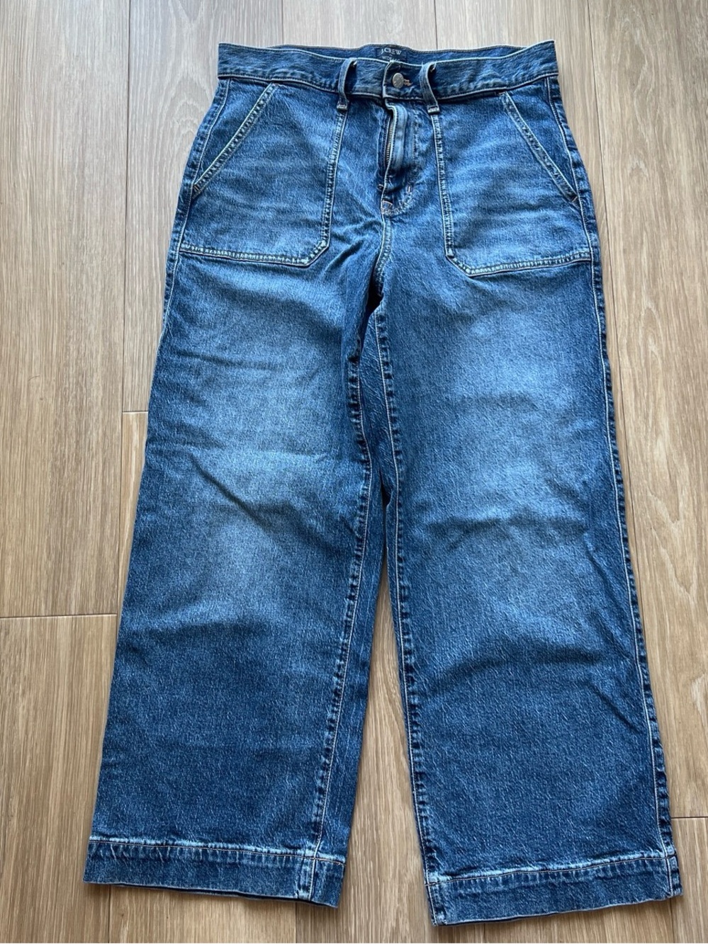J. Crew Wide-Leg Crop Blue Denim Jeans